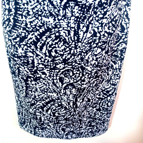 NWOT Rabbit Designs Women Sz 14 Black White Short Sleeve Dress Sheath Stretch - Picture 3 of 8